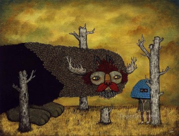 ファンタジー Painting - 死んだ森の精霊からの訪問 ファンタジー